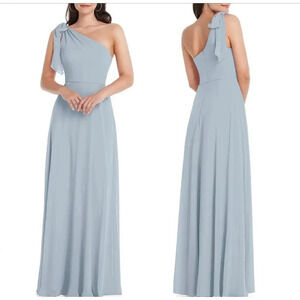 After Six One Shoulder Chiffon Gown in Mist Size 6